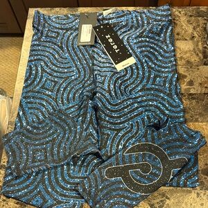 Peloton Blue and Black Patterned Leggings